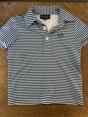 PRODOH Boys Navy & White Stripe Polo Shirt